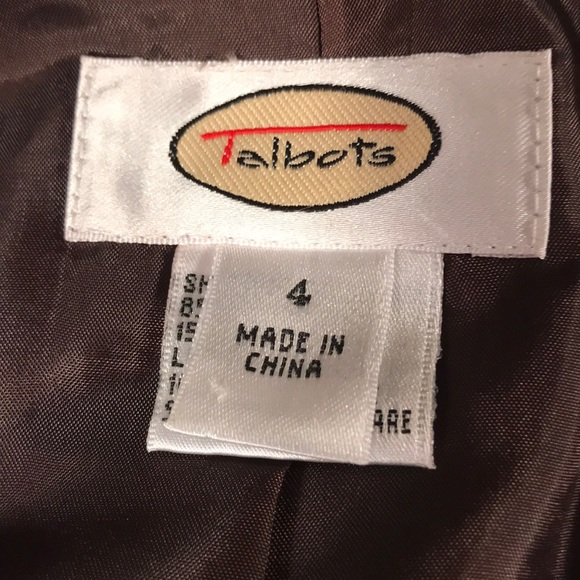 Talbots brown and off white blazer sz 4 - Picture 5 of 6